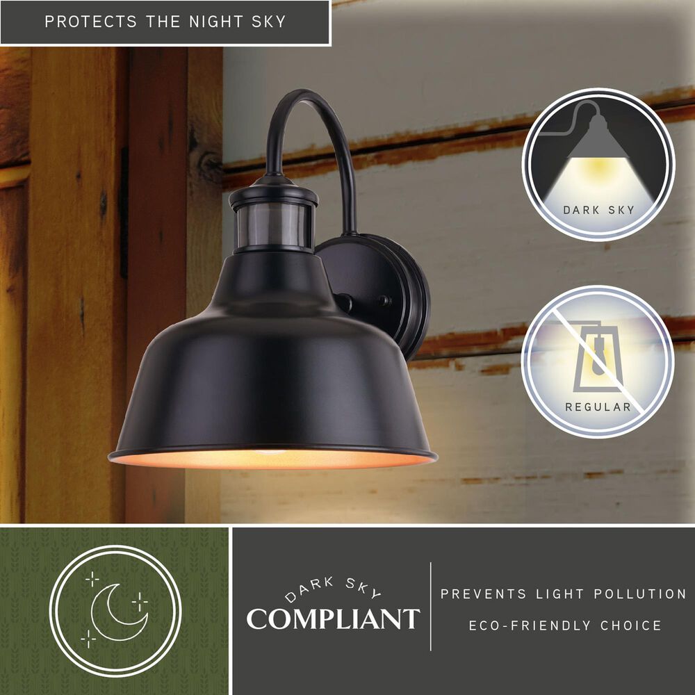 Vaxcel Cody 1-Light Outdoor Motion Sensor Wall Sconce in Dark Bronze and Light Gold, , large