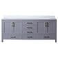 Lexora Home Jacques 80" Double Bathroom Vanity in Dark Grey with 2 cm White Cultured Marble Top and Rectangular Sinks, , large