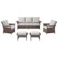 Sunwell Garden 5-Piece Patio Conversation Set with Stationary Chairs in Beige, , large