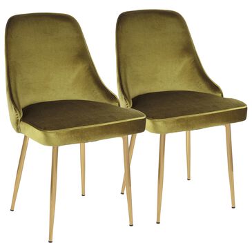 Lumisource Marcel Dining Chair in Green/Gold (Set of 2), , large