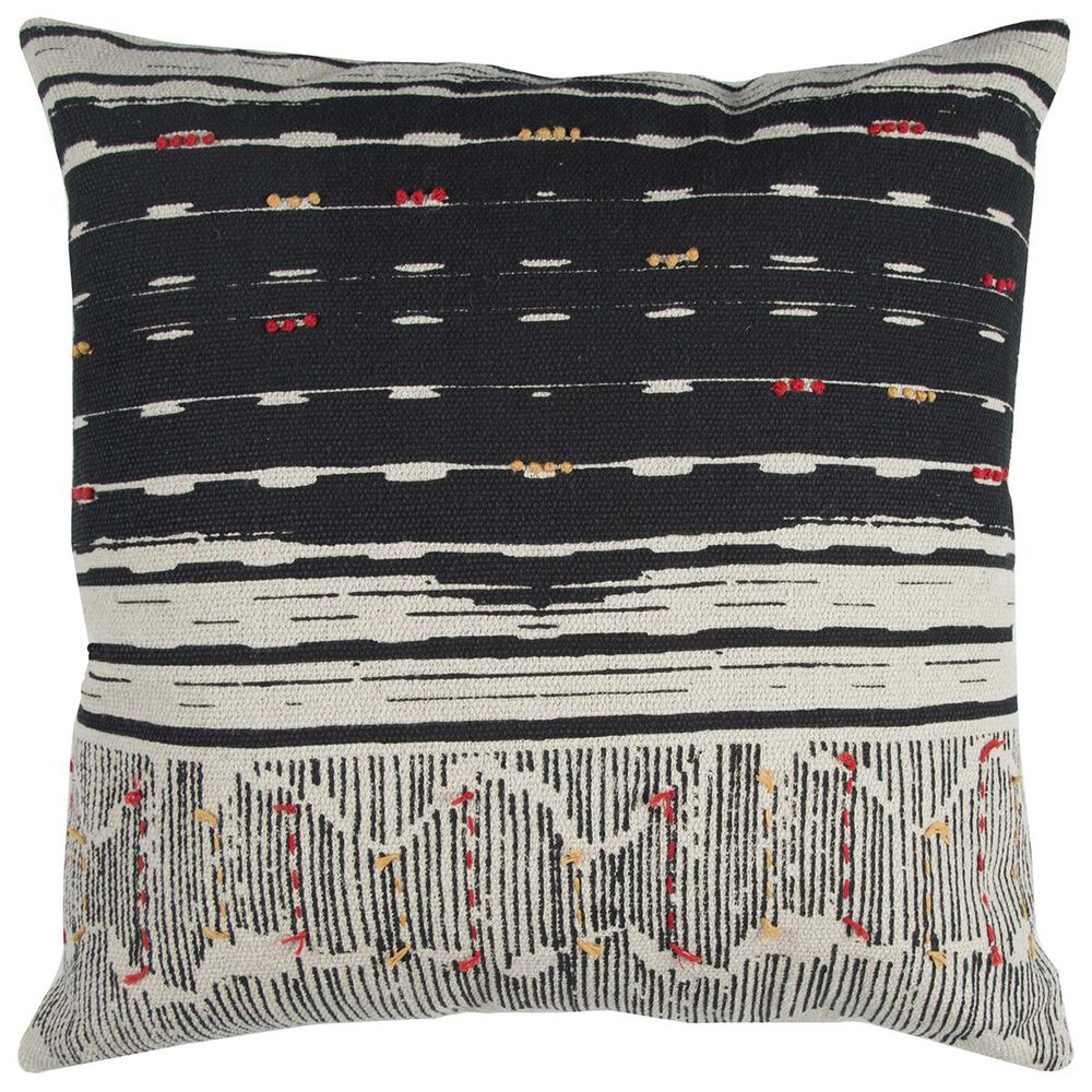 Rizzy Home 22" x 22" Pillow Cover in Black with Multicolor, , large