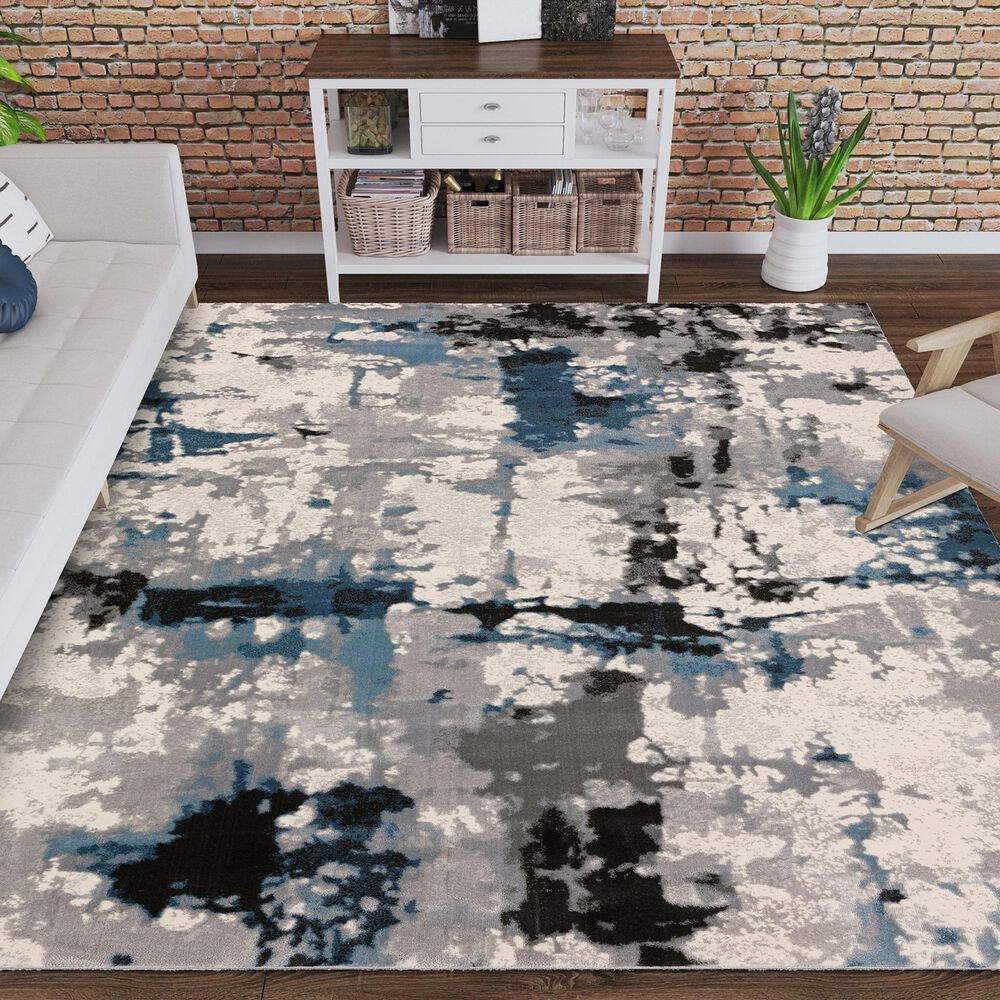Dalyn Rug Company Cascina Gray and Blue 5&#39;1&quot; x 7&#39;5&quot; Area Rug, , large