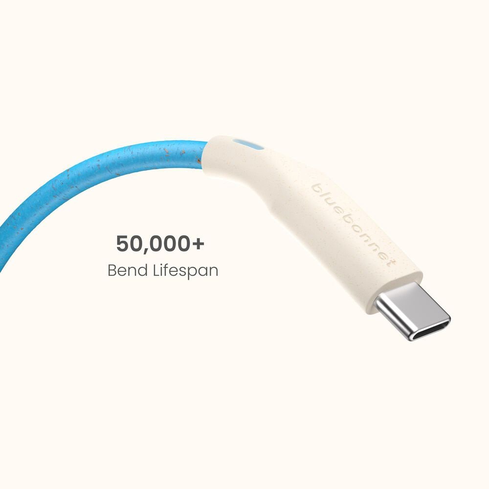 Bluebonnet Cases 4&#39; Cable USB-C to USB-C Phone Charger in Blue, , large