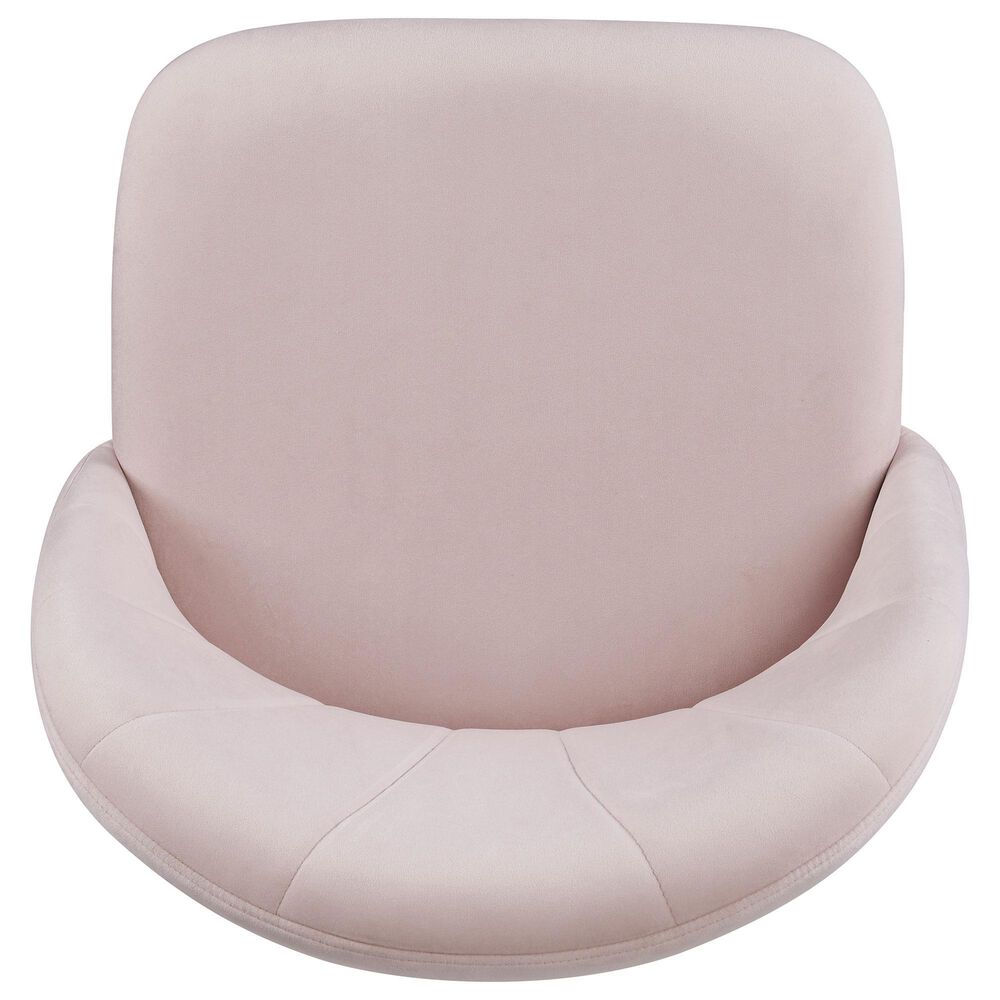 Linon Home Decor Adalynn Swivel Desk Chair with Blush Pink Cushion in Gold, , large
