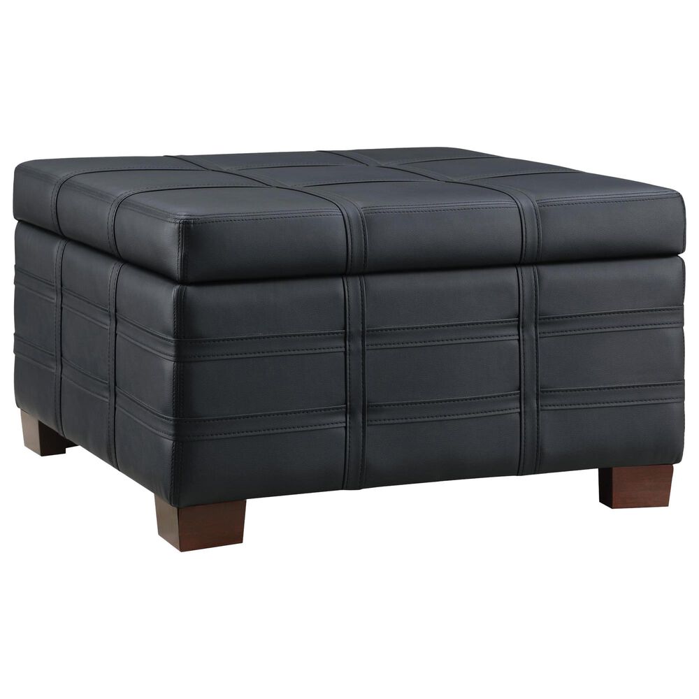 Valor Living Detour Strap Square Storage Ottoman in Black, , large