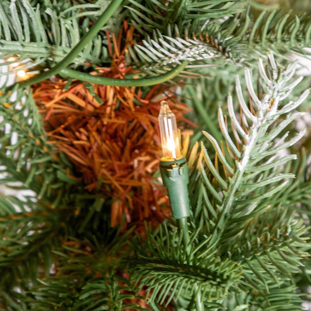 The Gerson Company 3' Potted Pre-Lit Artificial Frosted Pine with White Lights in Green, , large