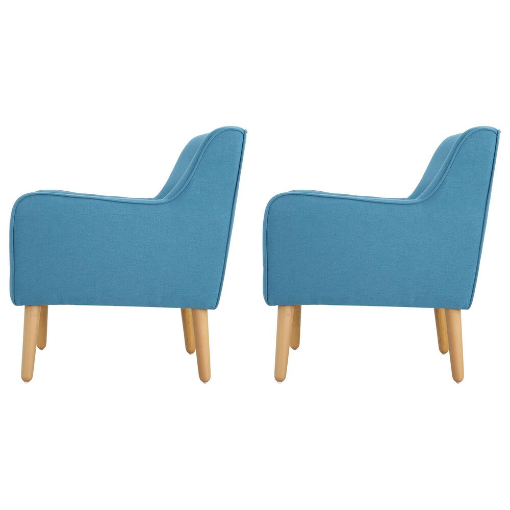 Noble House Felicity Arm Chair in Teal &#40;Set of 2&#41;, , large