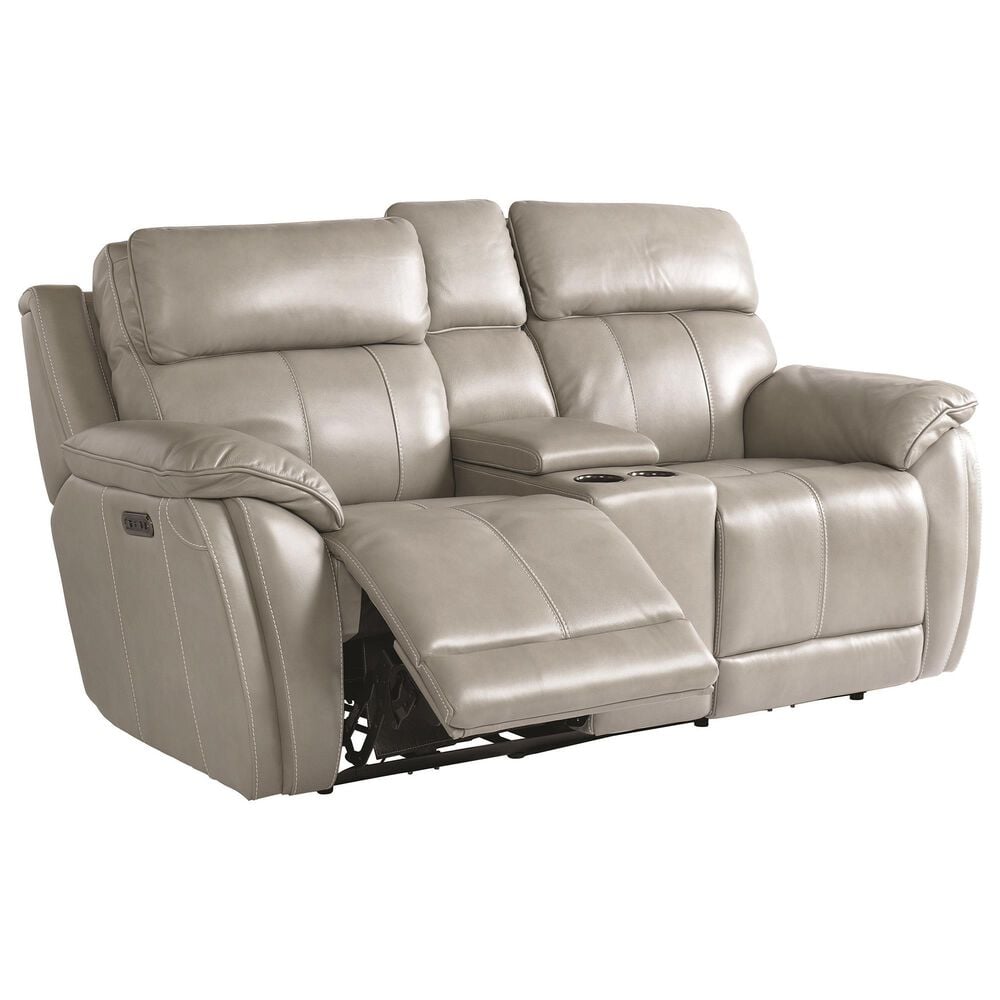 Bassett Levitate Power Reclining Console Loveseat in Nickel, , large