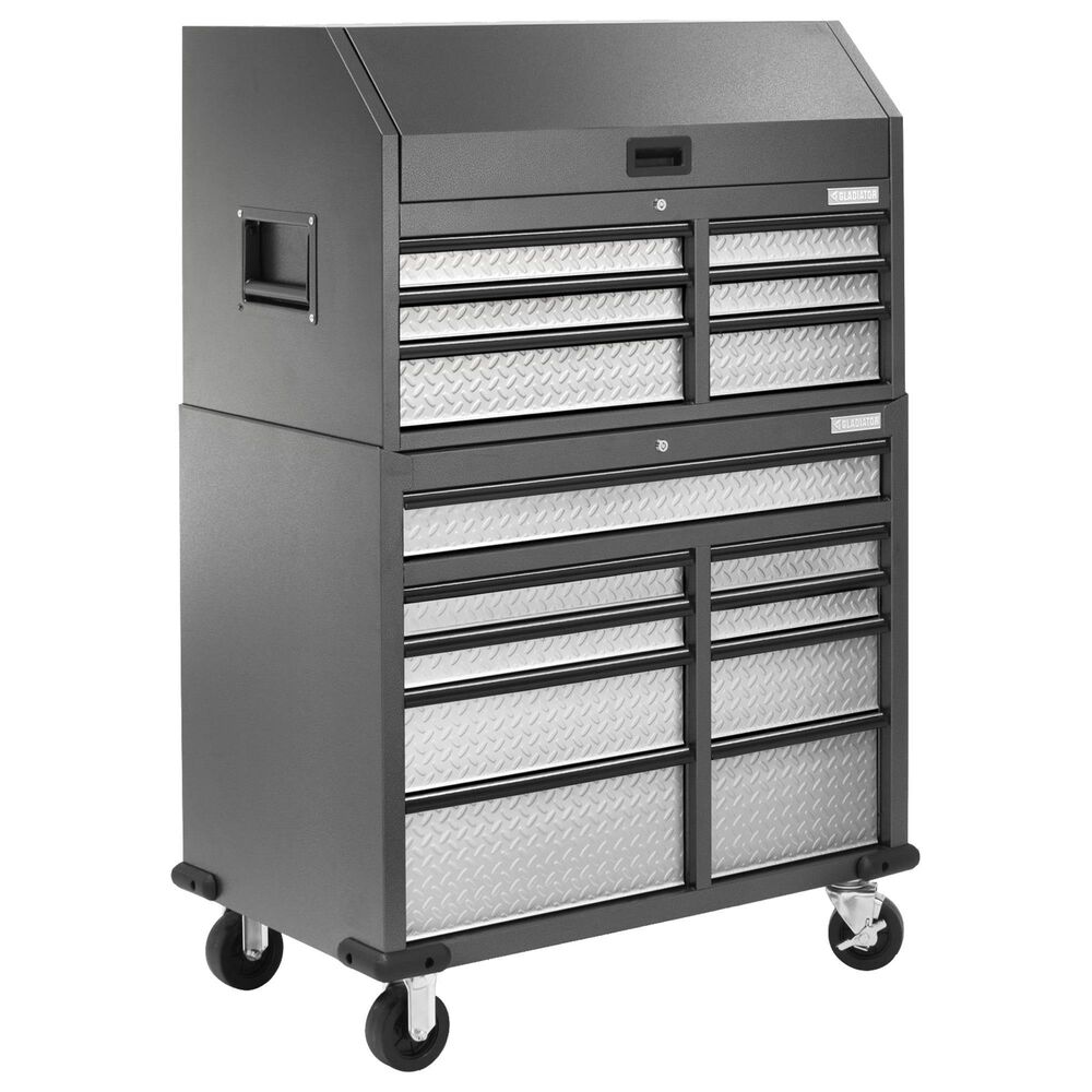 Gladiator 41&quot; 15-Drawer Mobile Tool Chest Combo in Hammered Granite, , large