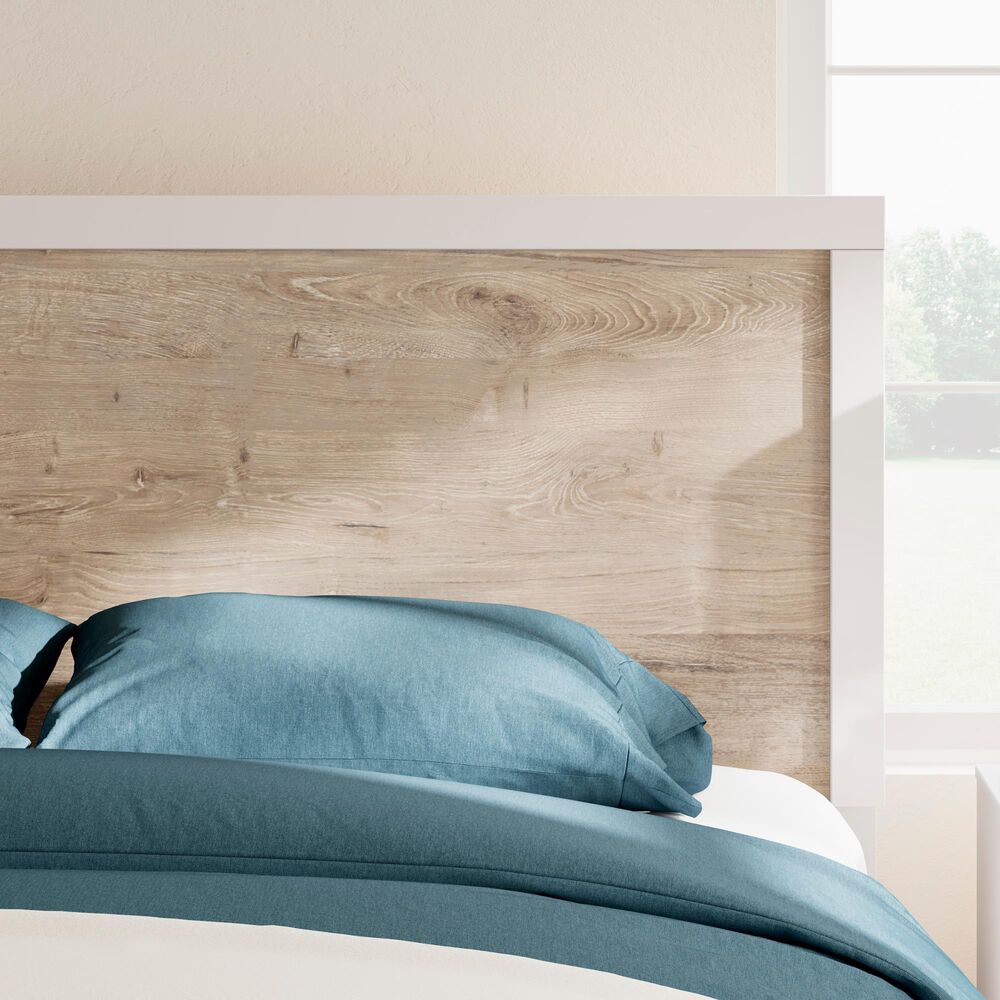 Ashley Charbitt Queen Panel Bed in Brown and Matte White, , large