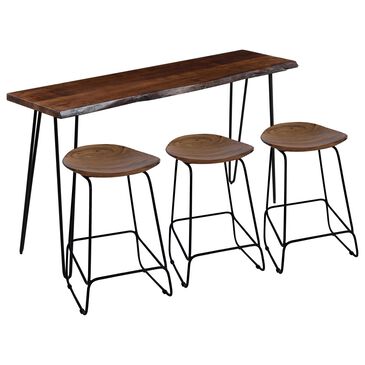 Waltham Nature"s Edge Sofa Table and Three Stools in Light Chestnut, , large