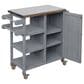 Hearth and Haven Outdoor Kitchen Island Cart with Stainless Steel Top and Lockable Wheels in Gray, , large