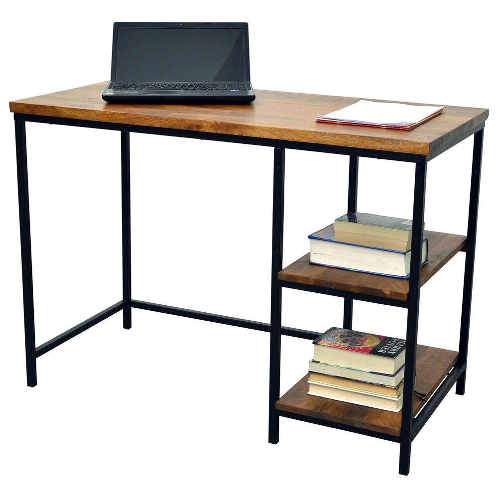 Carolina Chair and Table Brayden Desk in Chestnut/Black, , large