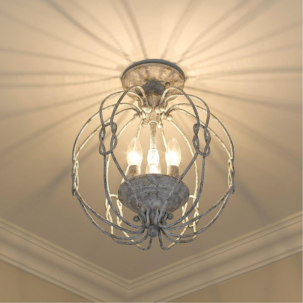 Golden Lighting Antoinette Semi-Flush in Oyster, , large