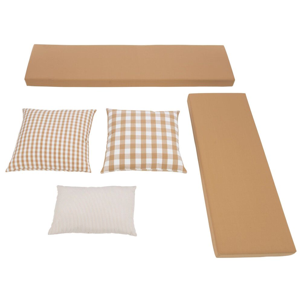Linon Home Decor Tobin 5-Piece Nook Cushion Set in Beige, , large