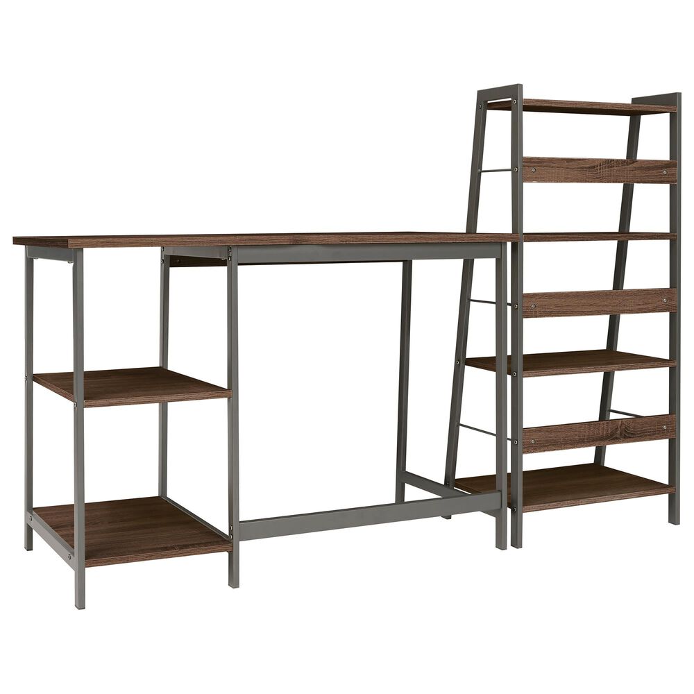 Signature Design by Ashley Soho Home Office Desk and Shelf in Dark Brown, , large