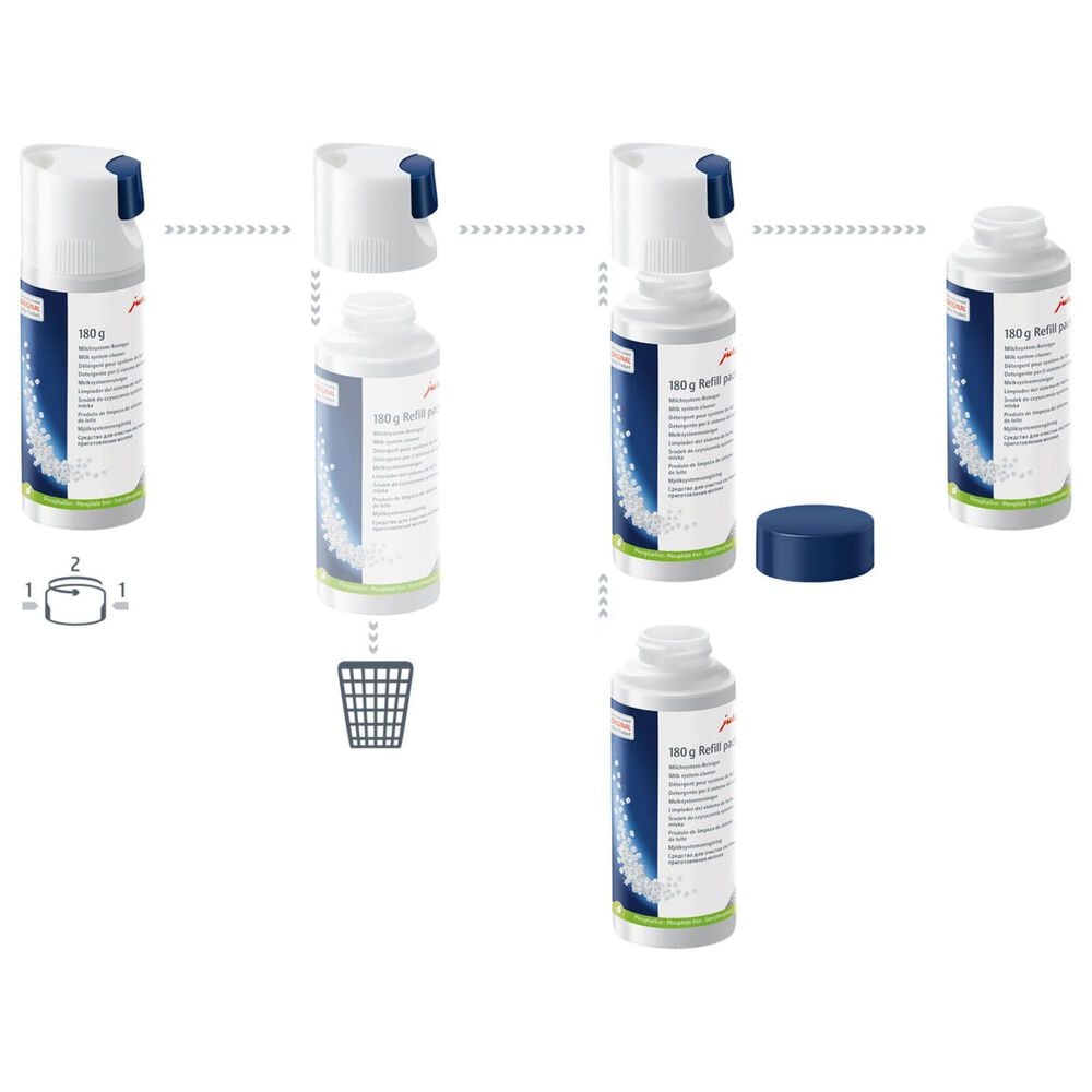 Jura Milk System Cleaner Mini Tabs Refillable Bottle in White, , large
