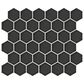 Emser Savvy Pewter 2" Hexagon on 11" x 12" Glazed Porcelain Mosaic Sheet, , large