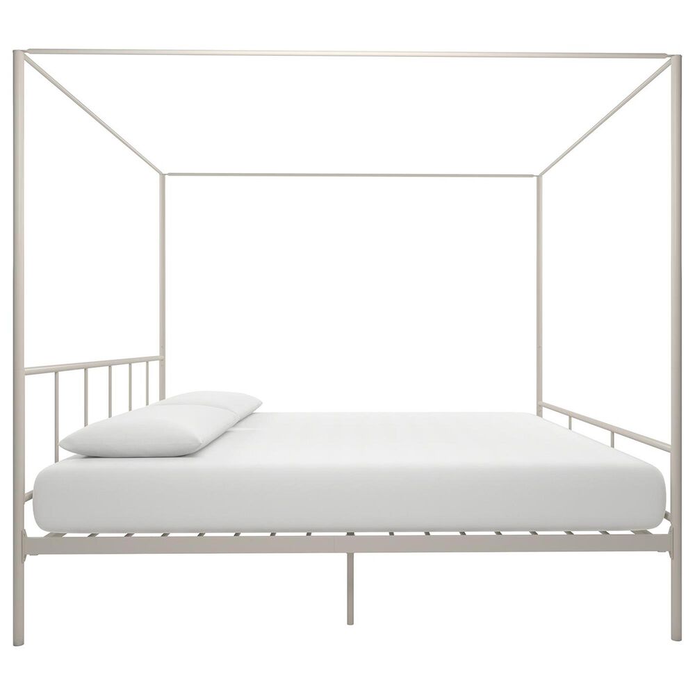 Novogratz Marion King Canopy Bed in White NFM