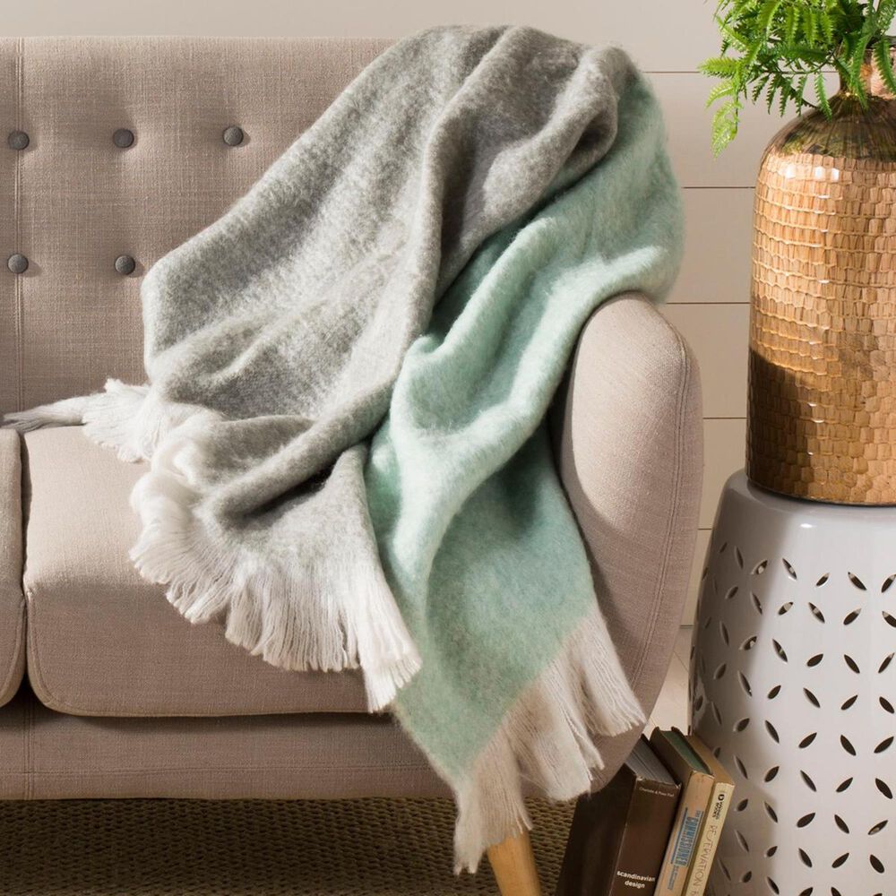 Safavieh Kartia Throw in Grey/Aqua, , large