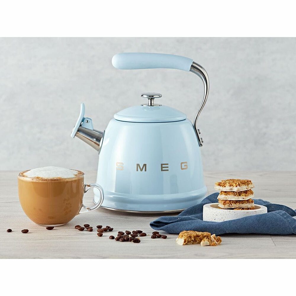 SMEG 2.3L 50&#39;s Style Stovetop Whistling Kettle in Pastel Blue, , large