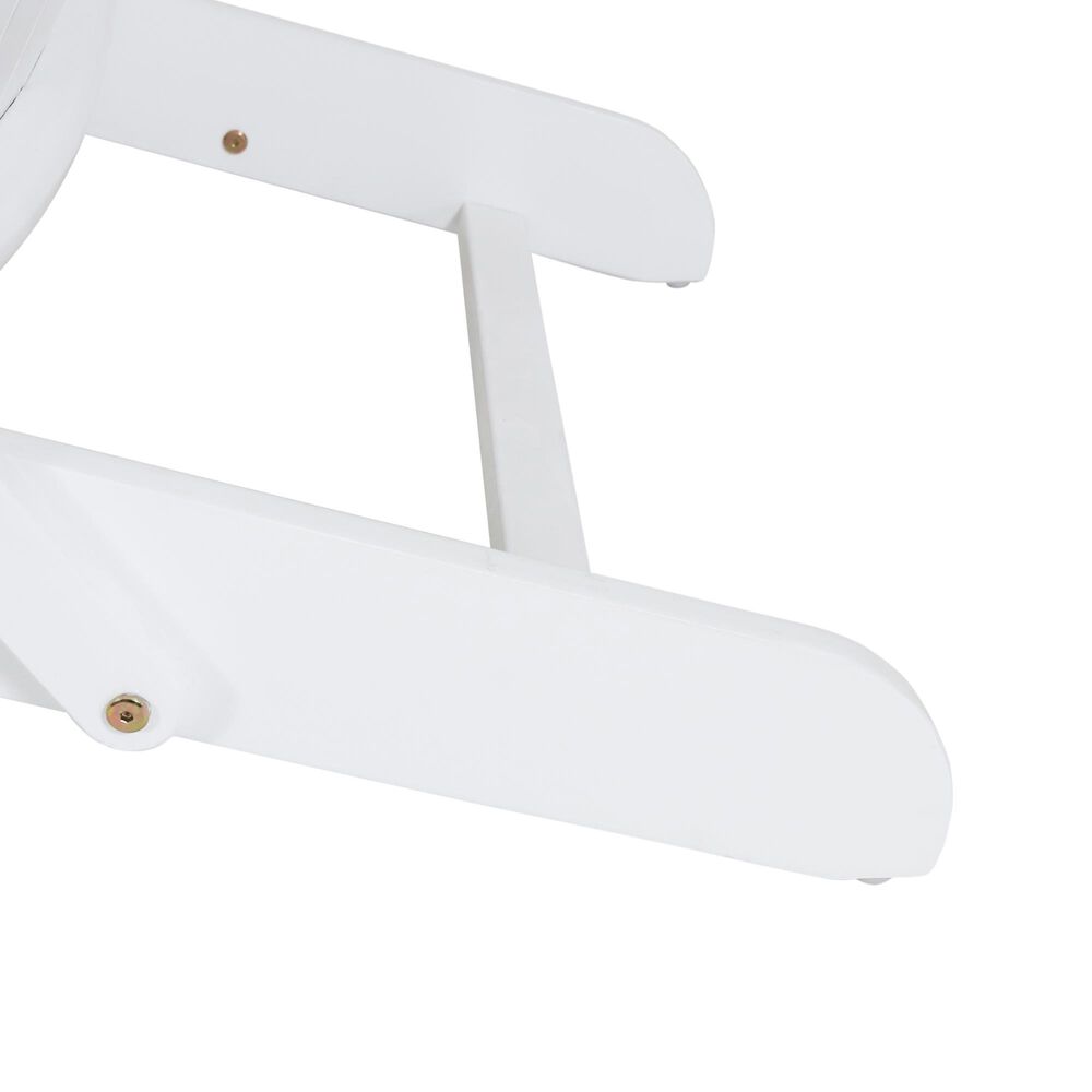 Hearth and Haven Bellwood Outdoor Foldable Adirondack Chair with Cup Holder in White, , large