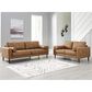 Ashley Telora Stationary Sofa and Loveseat Set in Caramel, , large