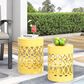 Hearth and Haven Outdoor End Table with Overlapping Circle Design in Yellow (Set of 2), , large