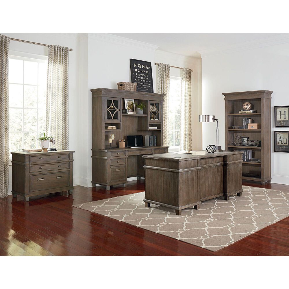 Wycliff Bay Carson Open Bookcase in Weathered Dove, , large