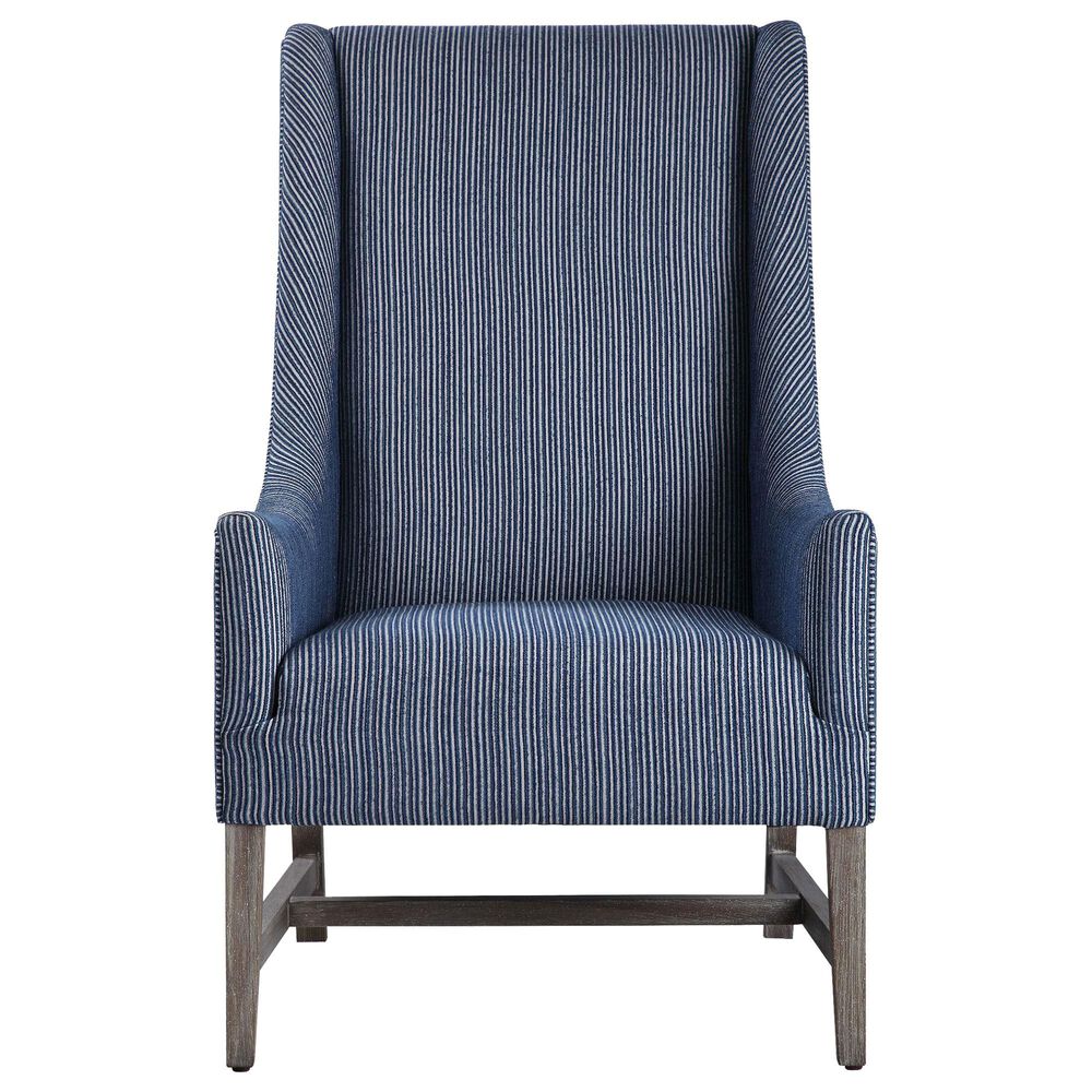 Uttermost Galiot Accent Chair in Blue and White, , large