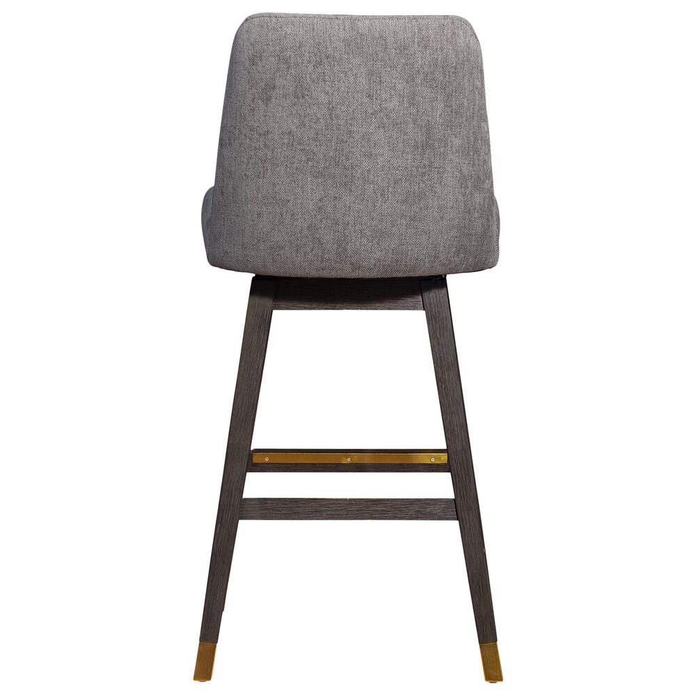 Blue River Amalie Swivel Barstool with Mocha Cushion in Grey Oak, , large