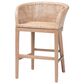 Baxton Studio Papua Counter Stool in Antique White Wash and Light brown, , large