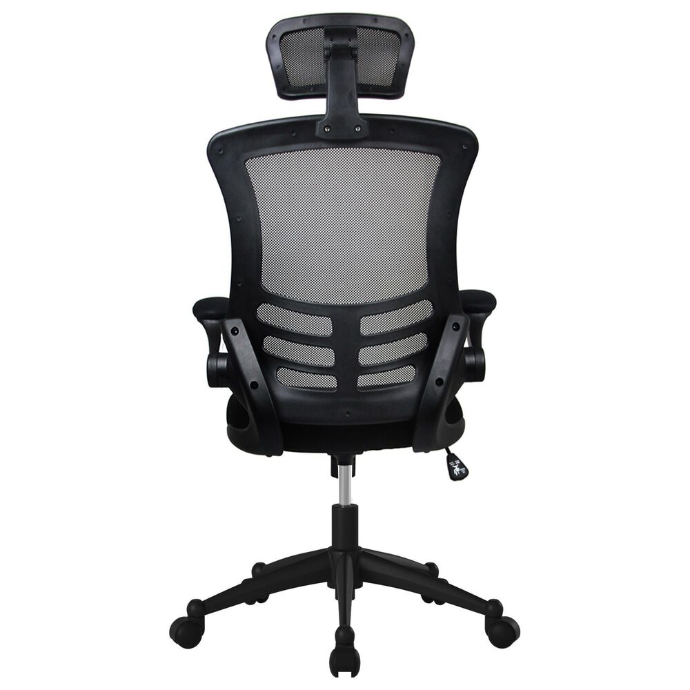 Rta Products Llc Modern High-Back Mesh Executive Office Chair with Headrest and Flip-Up Arms in Black, , large