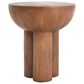 Hearth and Haven Iris Outdoor Round Side Table with 3 Cylindrical Legs in Brown, , large