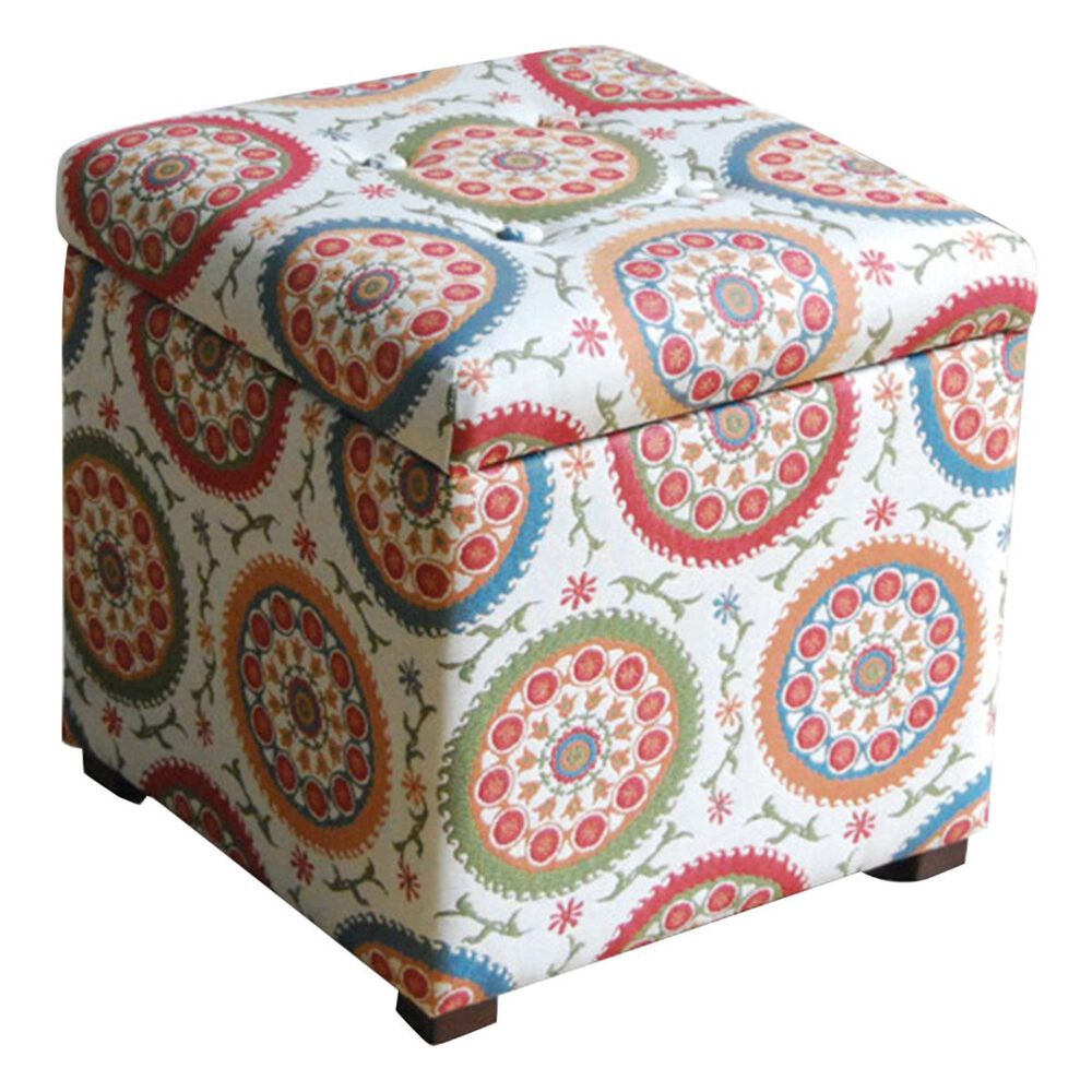 Kinfine Storage Ottoman in Multicolor, , large