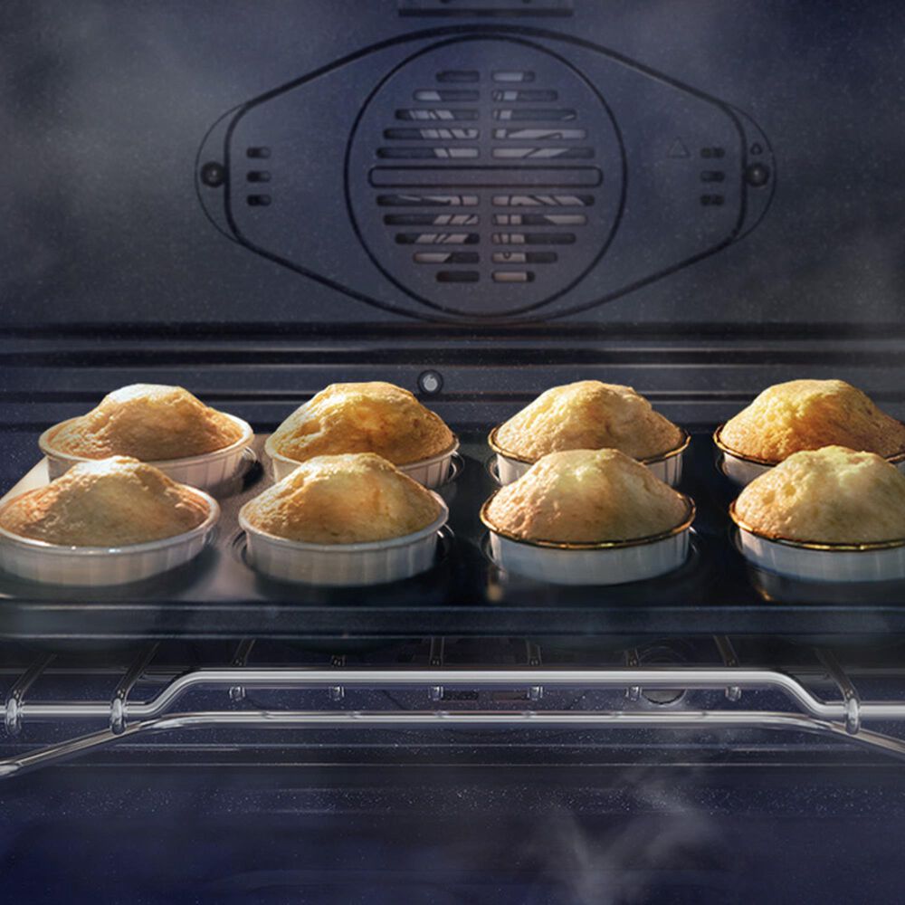 Samsung Bespoke 2-Piece Kitchen Package with White Bespoke 30" Single Wall Oven and Stainless Steel 30" Electric Cooktop, , large