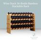 HOMLUX 36-Bottle Bamboo Stackable Modular Wine Rack in Natural, , large