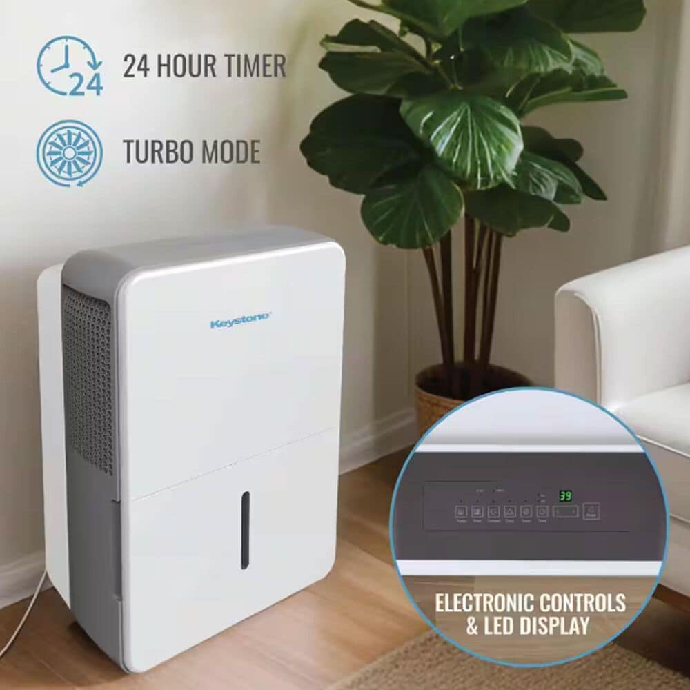 Keystone 35-Pint Dehumidifier in White, , large