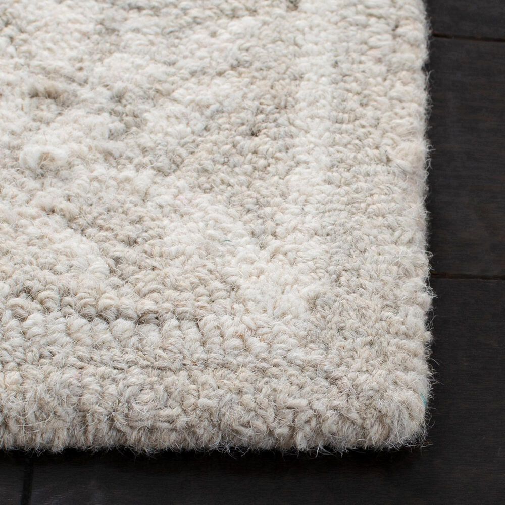 Safavieh Micro-Loop Damask 5&#39; Square Silver and Ivory Area Rug, , large