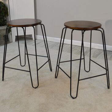 Carolina Cottage Ethan 24" Stool in Elm/Black (Set of 2), , large