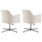 Dayton Pelo Adjustable Swivel Accent Chair in White (Set of 2), , large