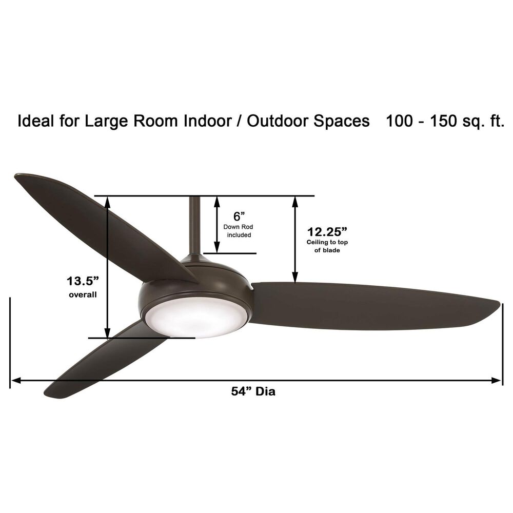 Minka-Aire Concept IV 54" Ceiling Fan with LED Light in Oil Rubbed Bronze, , large