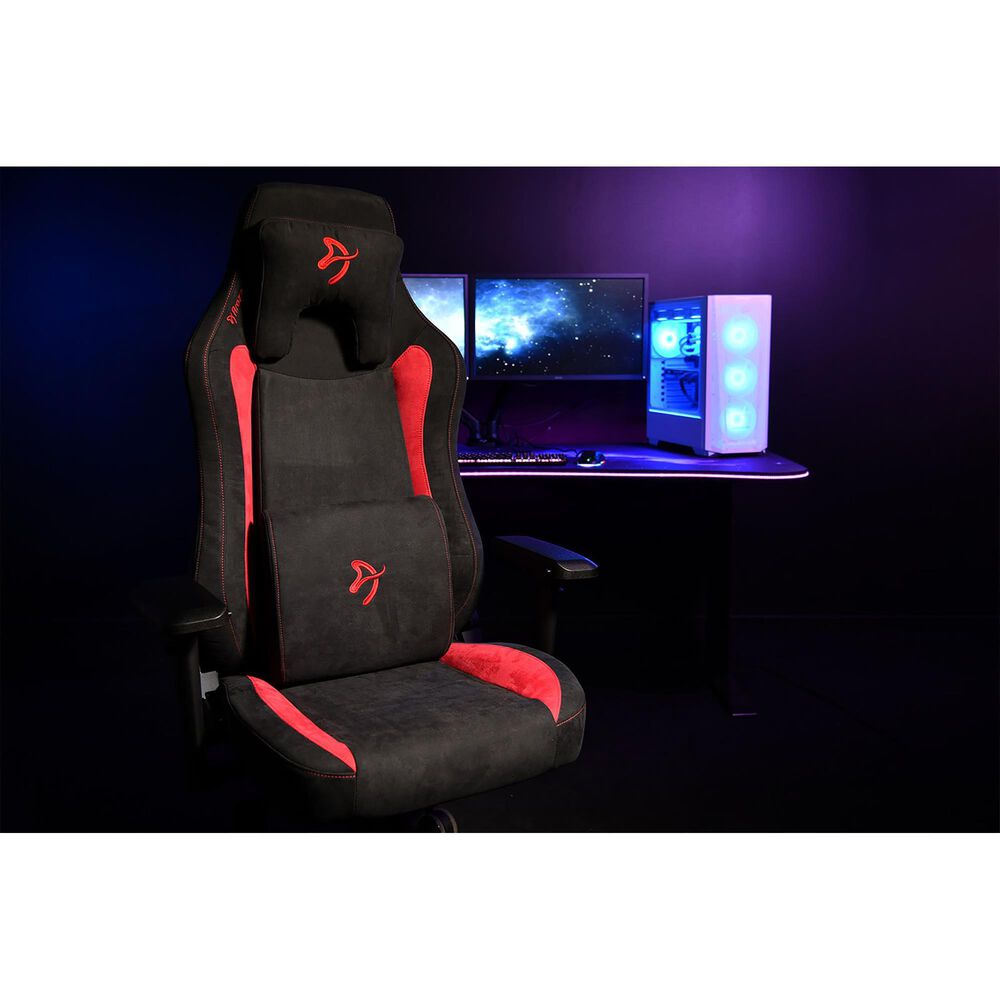 Arozzi Vernazza Supersoft Fabric Gaming Chair in Black and Red, , large