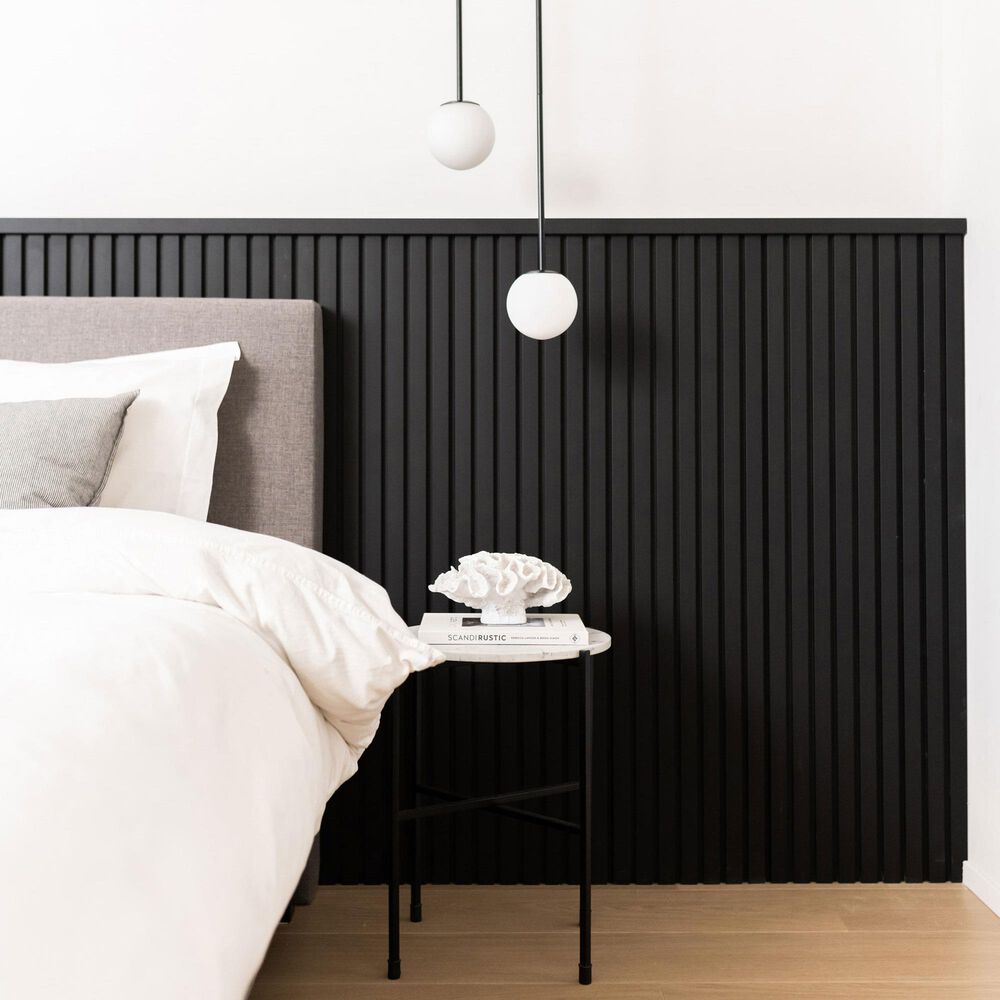 Paramount Matte Black and Black 11.8" x 109" Wall Panel, , large