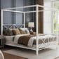Furniture of America Rosadale Queen X-Cross Canopy Bed in White, , large