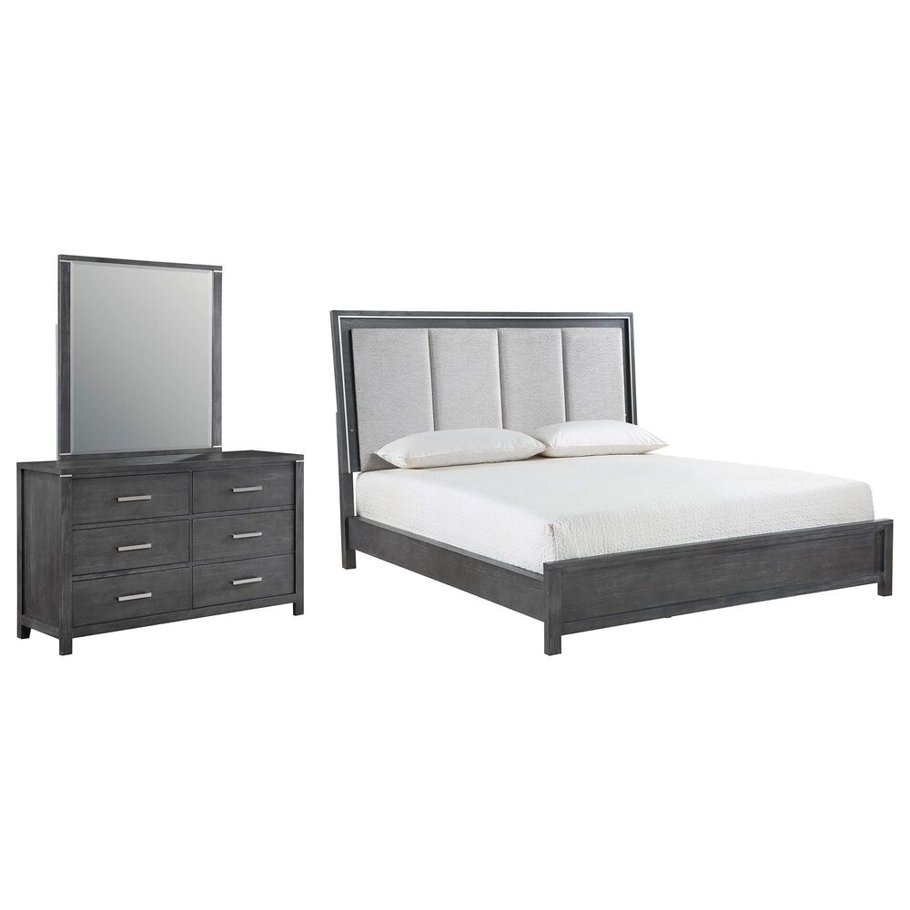 New Heritage Design Odessa 3-Piece Queen Bedroom Set in Charcoal and Silver, , large