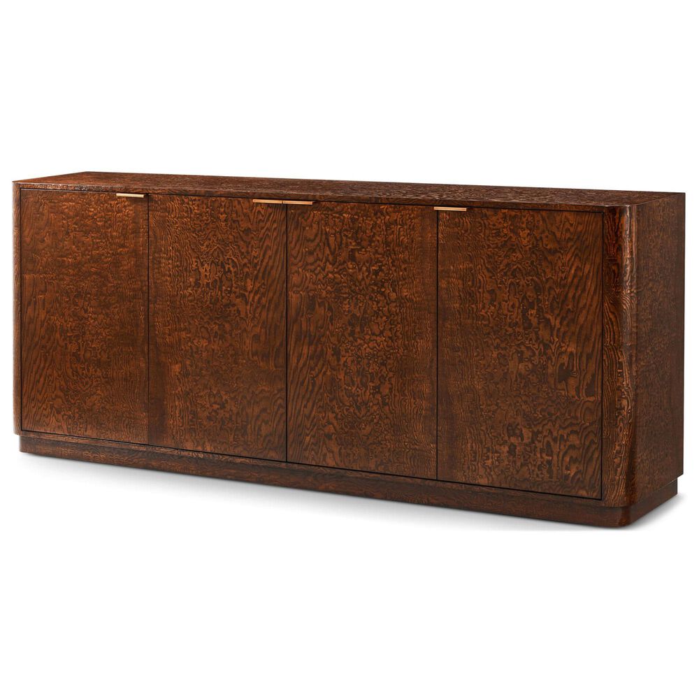 Theodore Alexander Kesden Sideboard in Pyramid Brown and Satin Brass, , large
