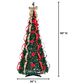 The Gerson Company 7.5" Pop-Up Decorated Pine Tree with Warm White LED Lights in Green, Red and Gold, , large