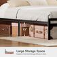 HOMLUX Twin Platform Bed with LED Headboard and Charging Station in Rustic Brown, , large
