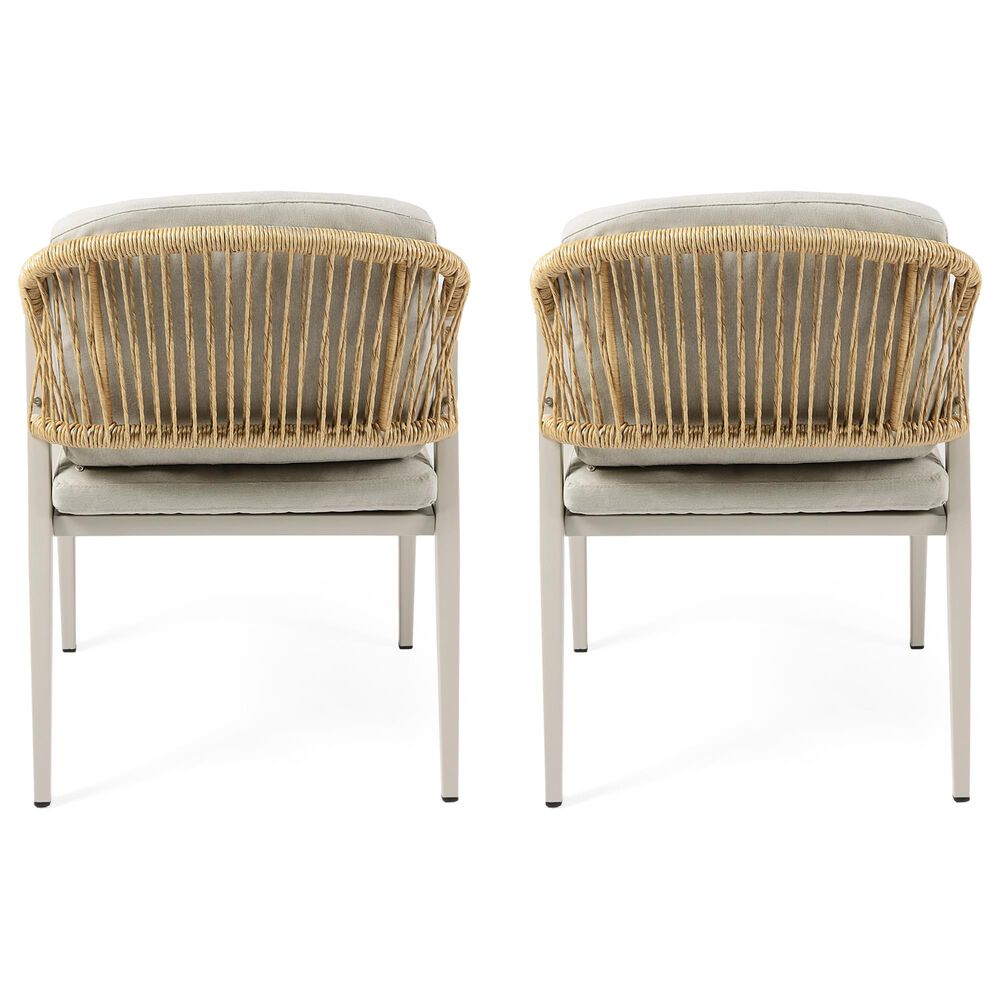 Hearth and Haven Wicker Rattan Woven Patio Dining Chair in Gray &#40;Set of 2&#41;, , large